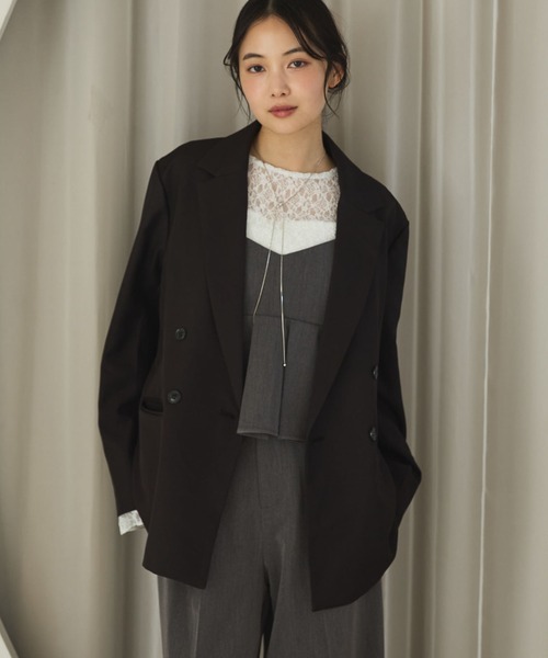 archives(アルシーヴ)の「ウォッシャブルテーラードジャケット(テーラードジャケット・レディース・グレー/ブラック/ネイビー/ベージュ・MEDIUM/SMALL)」の8枚目の写真