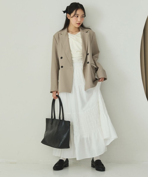 archives(アルシーヴ)の「ウォッシャブルテーラードジャケット(テーラードジャケット・レディース・グレー/ブラック/ネイビー/ベージュ・MEDIUM/SMALL)」の6枚目の写真