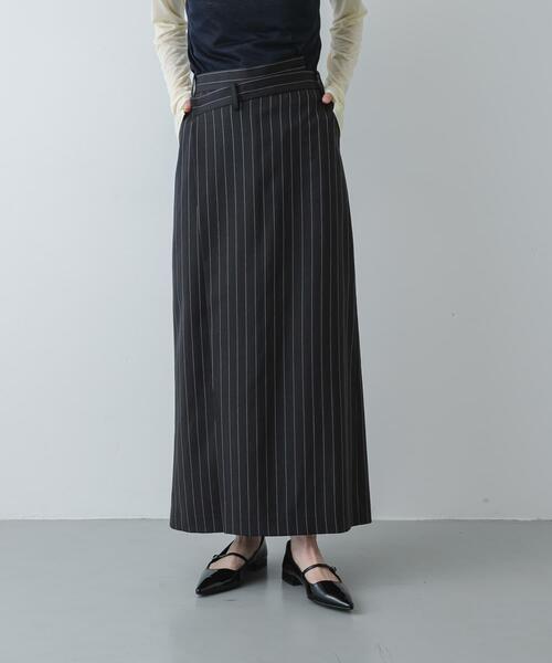 SENSE OF PLACE by URBAN RESEARCH（センスオブプレイスバイアーバンリサーチ）の「アシメタックタイトスカート（スカート・レディース・チャコールグレー/ブルー系その他/ベージュ系その他・MEDIUM/SMALL）」の2枚目の写真