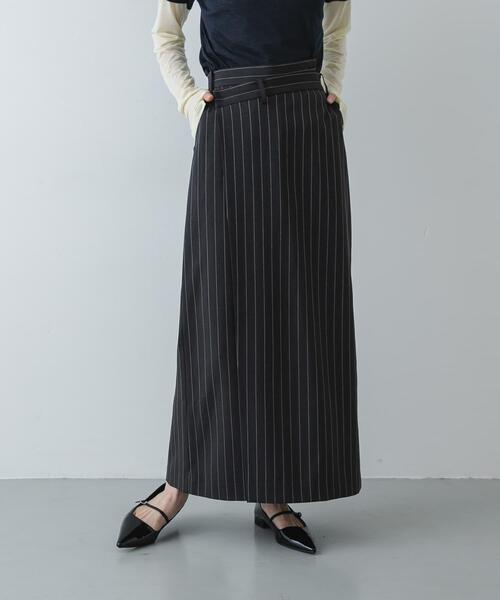 SENSE OF PLACE by URBAN RESEARCH（センスオブプレイスバイアーバンリサーチ）の「アシメタックタイトスカート（スカート・レディース・チャコールグレー/ブルー系その他/ベージュ系その他・MEDIUM/SMALL）」の4枚目の写真