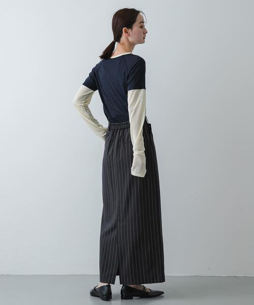 SENSE OF PLACE by URBAN RESEARCH（センスオブプレイスバイアーバンリサーチ）の「アシメタックタイトスカート（スカート・レディース・チャコールグレー/ブルー系その他/ベージュ系その他・MEDIUM/SMALL）」の8枚目の写真