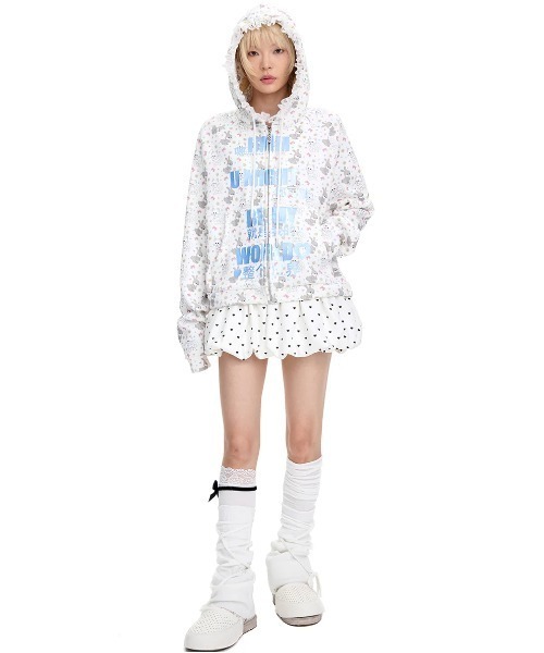L.H.P(エルエイチピー)の「CFIERCE/フィアス/MY WHOLE WORLD’ ZIP-UP HOODIE(パーカー・レディース・ブルー・M/S)」の2枚目の写真