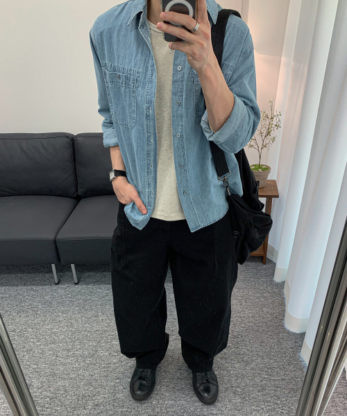 DECET(デケト)の「Relax Work Denim Shirts DCSH014Blue(シャツ/ブラウス・メンズ・その他・SMALL/MEDIUM/LARGE)」の1枚目の写真