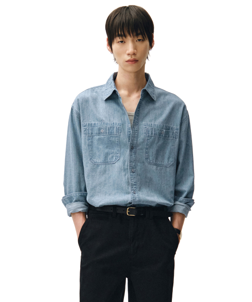 DECET(デケト)の「Relax Work Denim Shirts DCSH014Blue(シャツ/ブラウス・メンズ・その他・SMALL/MEDIUM/LARGE)」の6枚目の写真