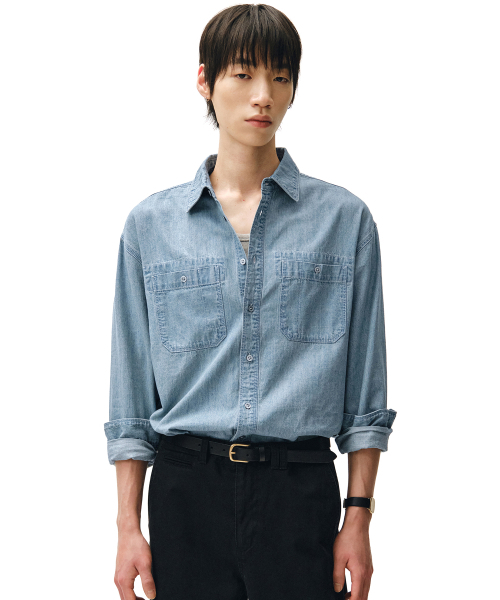 DECET(デケト)の「Relax Work Denim Shirts DCSH014Blue(シャツ/ブラウス・メンズ・その他・SMALL/MEDIUM/LARGE)」の7枚目の写真