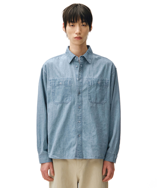 DECET(デケト)の「Relax Work Denim Shirts DCSH014Blue(シャツ/ブラウス・メンズ・その他・SMALL/MEDIUM/LARGE)」の8枚目の写真