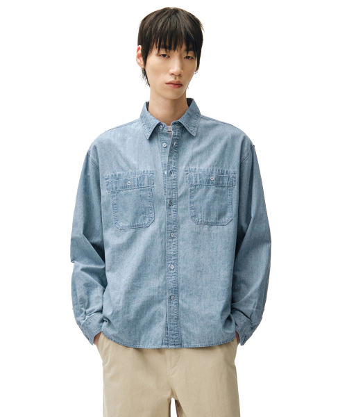 DECET(デケト)の「Relax Work Denim Shirts DCSH014Blue(シャツ/ブラウス・メンズ・その他・SMALL/MEDIUM/LARGE)」の11枚目の写真