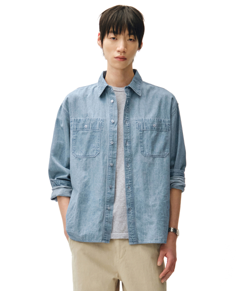 DECET(デケト)の「Relax Work Denim Shirts DCSH014Blue(シャツ/ブラウス・メンズ・その他・SMALL/MEDIUM/LARGE)」の12枚目の写真