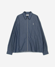 GYMPHLEX | Gymphlex | インディゴツイル 長袖ジップシャツ MEN(シャツ/ブラウス)