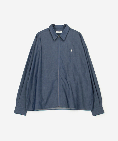 GYMPHLEX（ジムフレックス）の「Gymphlex | インディゴツイル 長袖ジップシャツ MEN（シャツ/ブラウス・メンズ・ダークインディゴブルー・L/M）」の2枚目の写真