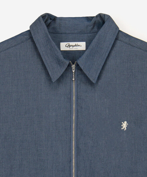 GYMPHLEX（ジムフレックス）の「Gymphlex | インディゴツイル 長袖ジップシャツ MEN（シャツ/ブラウス・メンズ・ダークインディゴブルー・L/M）」の4枚目の写真
