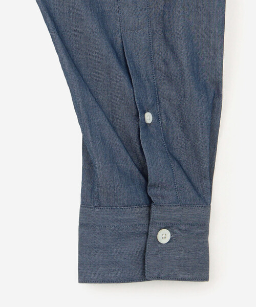 GYMPHLEX（ジムフレックス）の「Gymphlex | インディゴツイル 長袖ジップシャツ MEN（シャツ/ブラウス・メンズ・ダークインディゴブルー・L/M）」の5枚目の写真