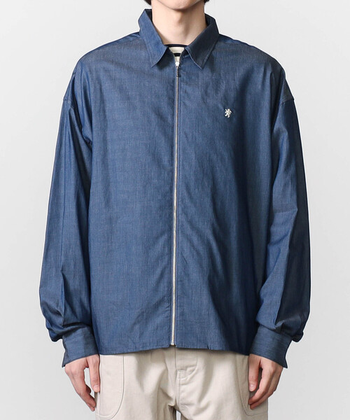 GYMPHLEX（ジムフレックス）の「Gymphlex | インディゴツイル 長袖ジップシャツ MEN（シャツ/ブラウス・メンズ・ダークインディゴブルー・L/M）」の9枚目の写真
