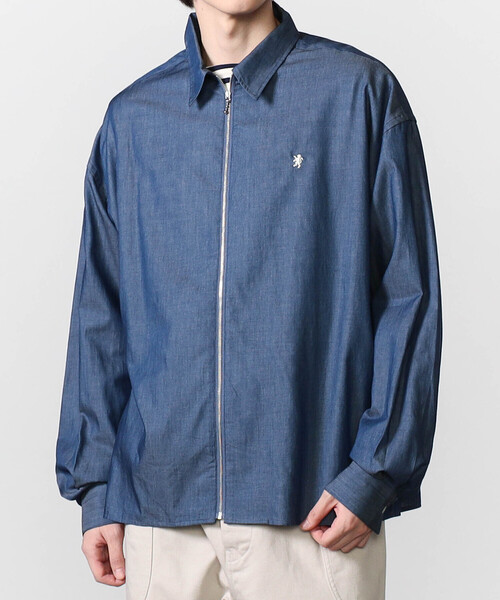 GYMPHLEX（ジムフレックス）の「Gymphlex | インディゴツイル 長袖ジップシャツ MEN（シャツ/ブラウス・メンズ・ダークインディゴブルー・L/M）」の12枚目の写真