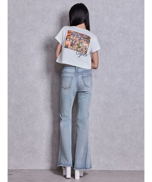 GYDA（ジェイダ）の「ハイウエストopen ring bijou studsデザインフレアデニムパンツ（デニムパンツ・レディース・ライトブルー/インディゴブルー・MEDIUM/SMALL/X-SMALL）」の18枚目の写真