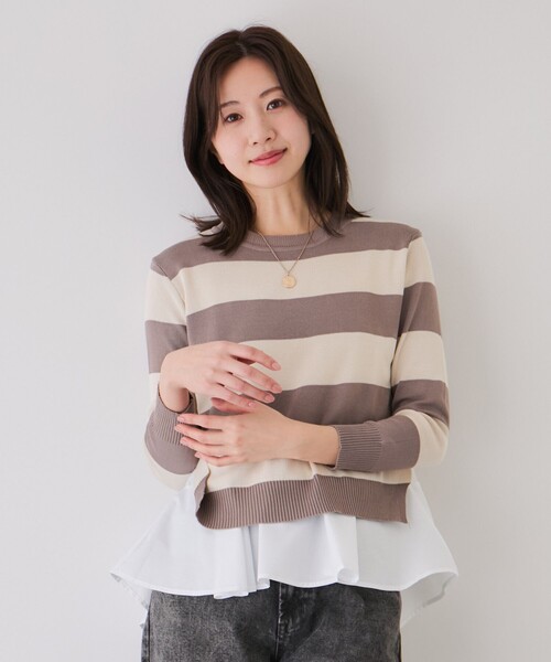 Jayro(ジャイロ)の「ニット&シャツアンサンブル(ニット/セーター・レディース・サックスブルー/ネイビー/ブラック系その他/ベージュ系その他2・FREE)」の11枚目の写真