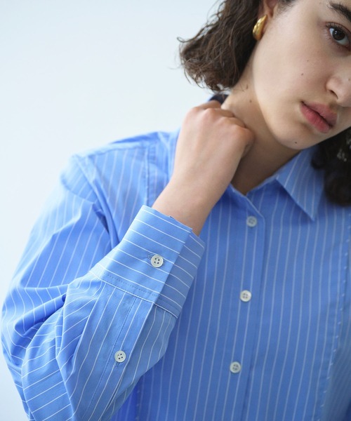 N.O.R.C（ノーク）の「コンフォータブルショートドレスシャツ（シャツ/ブラウス・レディース・ピンク/ストライプ/ネイビー・フリー）」の18枚目の写真