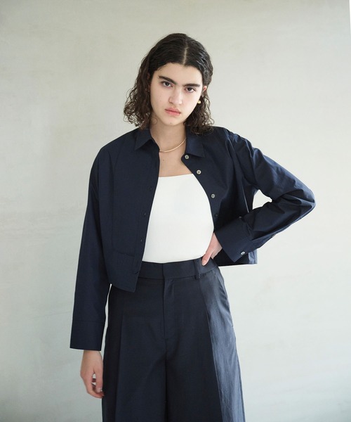 N.O.R.C（ノーク）の「コンフォータブルショートドレスシャツ（シャツ/ブラウス・レディース・ピンク/ストライプ/ネイビー・フリー）」の4枚目の写真