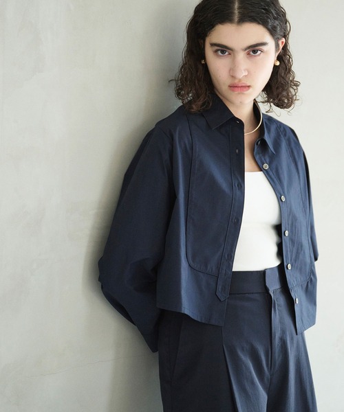 N.O.R.C（ノーク）の「コンフォータブルショートドレスシャツ（シャツ/ブラウス・レディース・ピンク/ストライプ/ネイビー・フリー）」の8枚目の写真