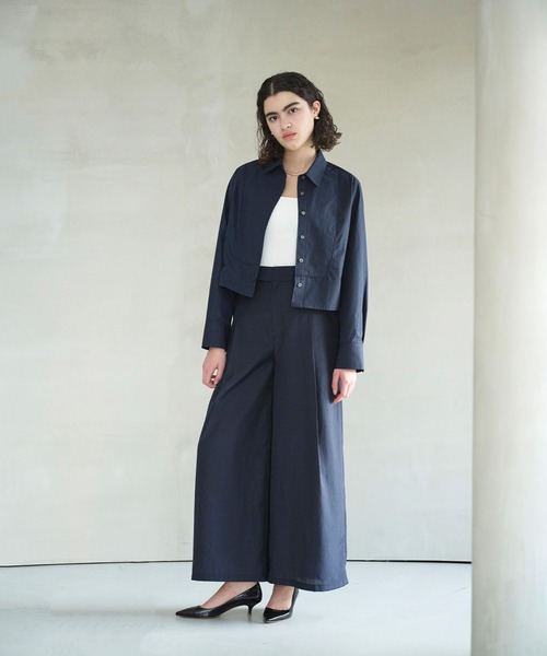 N.O.R.C（ノーク）の「コンフォータブルショートドレスシャツ（シャツ/ブラウス・レディース・ピンク/ストライプ/ネイビー・フリー）」の9枚目の写真