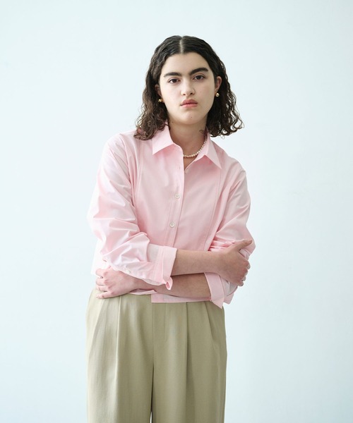 N.O.R.C（ノーク）の「コンフォータブルショートドレスシャツ（シャツ/ブラウス・レディース・ピンク/ストライプ/ネイビー・フリー）」の11枚目の写真