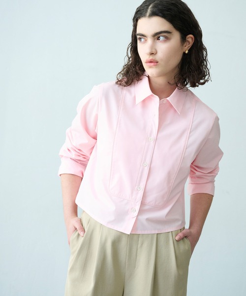 N.O.R.C（ノーク）の「コンフォータブルショートドレスシャツ（シャツ/ブラウス・レディース・ピンク/ストライプ/ネイビー・フリー）」の13枚目の写真