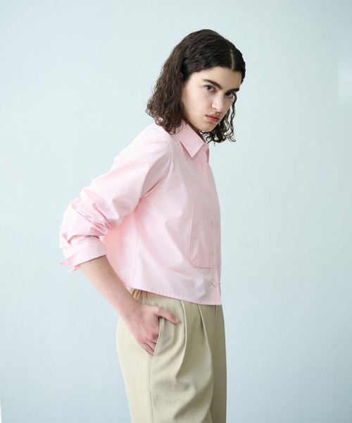 N.O.R.C（ノーク）の「コンフォータブルショートドレスシャツ（シャツ/ブラウス・レディース・ピンク/ストライプ/ネイビー・フリー）」の14枚目の写真