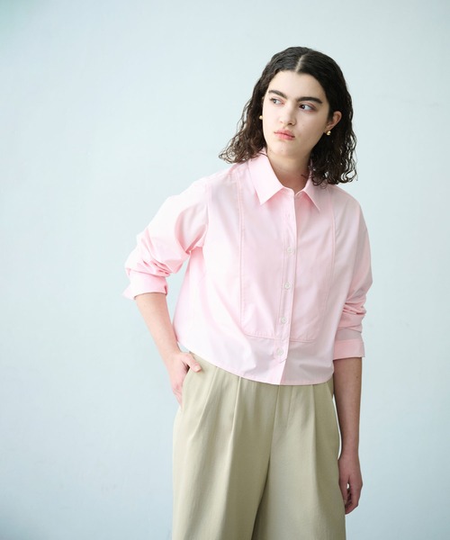 N.O.R.C（ノーク）の「コンフォータブルショートドレスシャツ（シャツ/ブラウス・レディース・ピンク/ストライプ/ネイビー・フリー）」の15枚目の写真