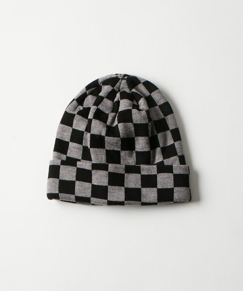 WHO'S WHO gallery(フーズフーギャラリー)の「チェッカービーニー(ニットキャップ/ビーニー・メンズ・サックスブルー/ブラック/ホワイト・FREE)」の2枚目の写真