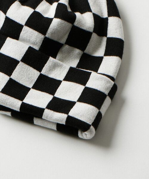 WHO'S WHO gallery(フーズフーギャラリー)の「チェッカービーニー(ニットキャップ/ビーニー・メンズ・サックスブルー/ブラック/ホワイト・FREE)」の4枚目の写真
