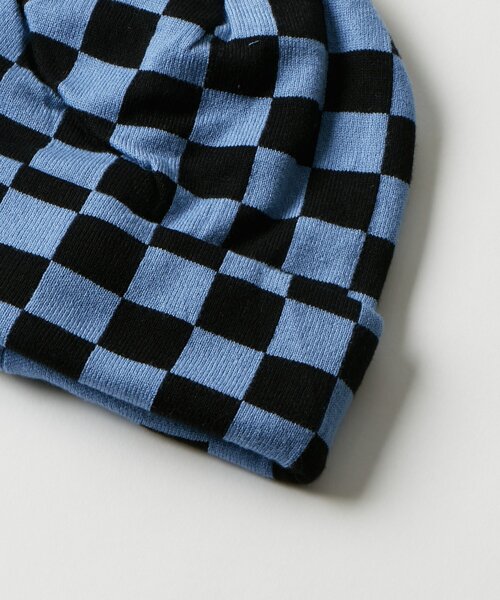 WHO'S WHO gallery(フーズフーギャラリー)の「チェッカービーニー(ニットキャップ/ビーニー・メンズ・サックスブルー/ブラック/ホワイト・FREE)」の6枚目の写真