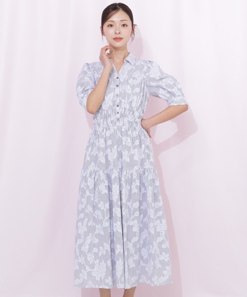 JILL by JILL STUART（ジルバイジルスチュアート）の「ストライプジャガードシャツワンピース（ワンピース・レディース・グレー系その他/ブルー系その他/イエロー系その他・FREE）」の5枚目の写真