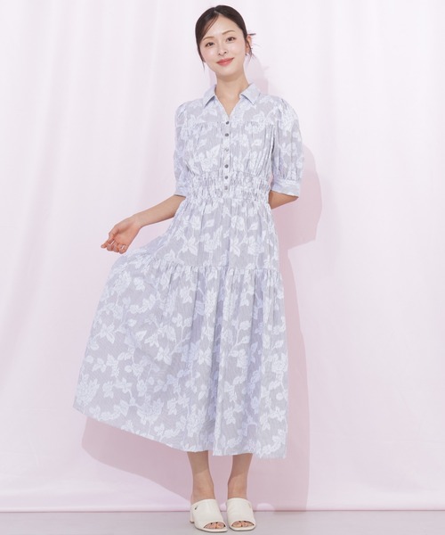 JILL by JILL STUART（ジルバイジルスチュアート）の「ストライプジャガードシャツワンピース（ワンピース・レディース・グレー系その他/ブルー系その他/イエロー系その他・FREE）」の6枚目の写真