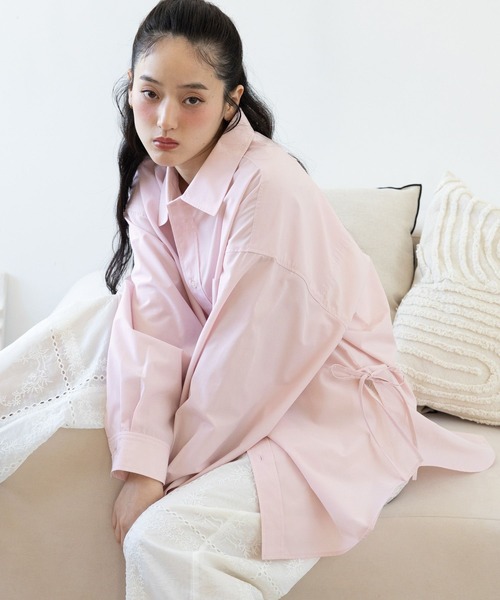 RAGEBLUE(レイジブルー)の「サイドリボンアソートオーバーシャツ(シャツ/ブラウス・レディース・オレンジ系/ピンク/ブルー系/ブルー・FREE)」の3枚目の写真