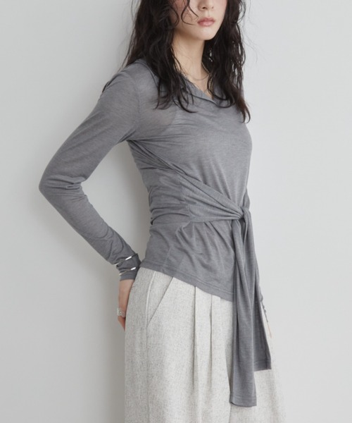 Aunt Marie's(アントマリーズ)の「ウエストリボンスキッパートップス(Tシャツ/カットソー・レディース・ブルー/チャコールグレー/ブラック・FREE)」の18枚目の写真