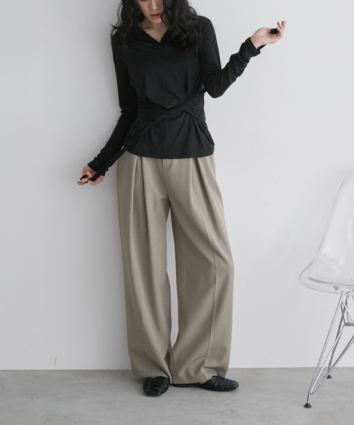 Aunt Marie's(アントマリーズ)の「ウエストリボンスキッパートップス(Tシャツ/カットソー・レディース・ブルー/チャコールグレー/ブラック・FREE)」の14枚目の写真