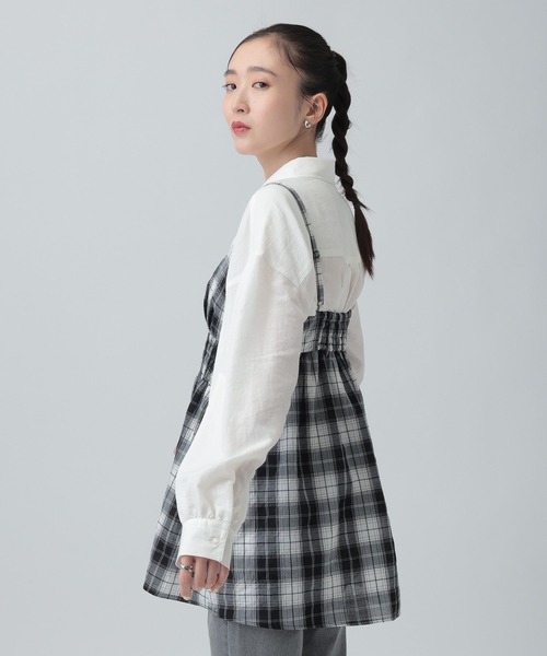 LEPSIM（レプシィム）の「ワッシャーチェックキャミ　650694（キャミソール・レディース・ブルー/ブラック/ベージュ・FREE）」の10枚目の写真