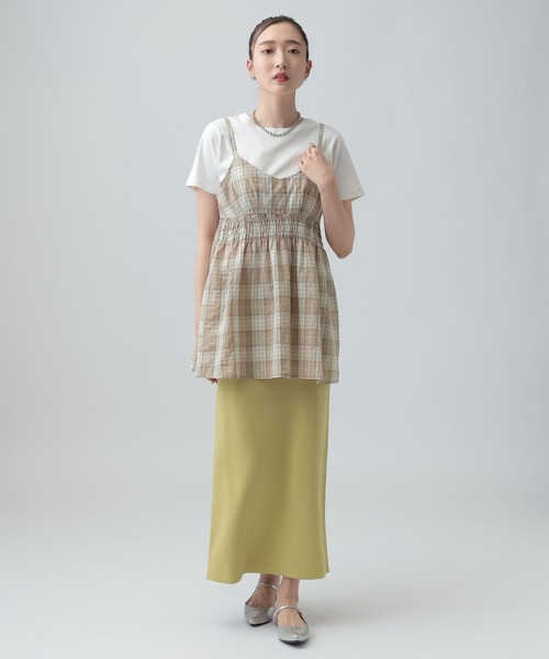 LEPSIM（レプシィム）の「ワッシャーチェックキャミ　650694（キャミソール・レディース・ブルー/ブラック/ベージュ・FREE）」の17枚目の写真