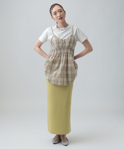 LEPSIM（レプシィム）の「ワッシャーチェックキャミ　650694（キャミソール・レディース・ブルー/ブラック/ベージュ・FREE）」の18枚目の写真