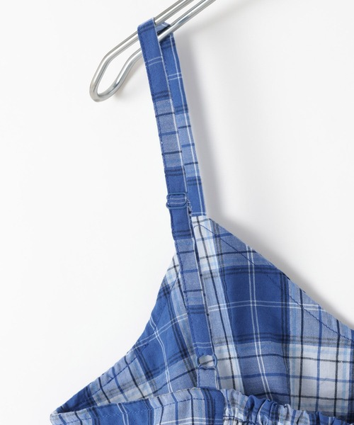 LEPSIM（レプシィム）の「ワッシャーチェックキャミ　650694（キャミソール・レディース・ブルー/ブラック/ベージュ・FREE）」の4枚目の写真