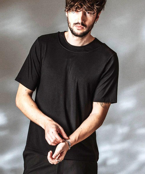 NO ID.（ノーアイディ）の「【NO ID.】Layered Neck Pullover / レイヤードネックプルオーバー（Tシャツ/カットソー・メンズ・グレー/ホワイト/ブラック・1/2）」の2枚目の写真