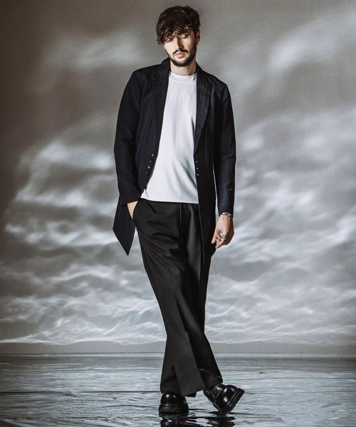 NO ID.（ノーアイディ）の「【NO ID.】Layered Neck Pullover / レイヤードネックプルオーバー（Tシャツ/カットソー・メンズ・グレー/ホワイト/ブラック・1/2）」の21枚目の写真