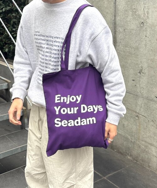 SEADAM（シーダム）の「【WEB限定】【SEADAM】メッセージプリントトートバッグ（トートバッグ・レディース・ピンク/グリーン/ライトグレー/オレンジ/イエロー/パープル/ブルー系その他/ブルー/ブラック/バーガンディー/レッド・ONE SIZE）」の6枚目の写真