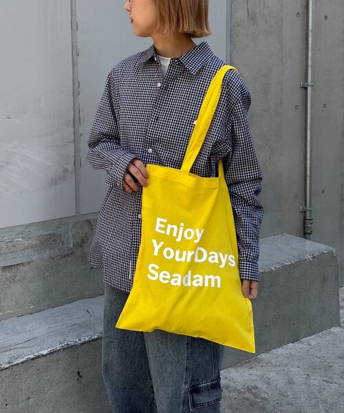 SEADAM（シーダム）の「【WEB限定】【SEADAM】メッセージプリントトートバッグ（トートバッグ・レディース・ピンク/グリーン/ライトグレー/オレンジ/イエロー/パープル/ブルー系その他/ブルー/ブラック/バーガンディー/レッド・ONE SIZE）」の7枚目の写真