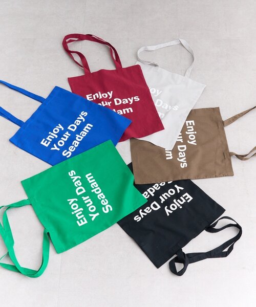 SEADAM(シーダム)の「【WEB限定】【SEADAM】メッセージプリントトートバッグ(トートバッグ・レディース・ピンク/グリーン/ライトグレー/オレンジ/イエロー/パープル/ブルー系その他/ブルー/ブラック/バーガンディー/レッド・ONE SIZE)」の12枚目の写真