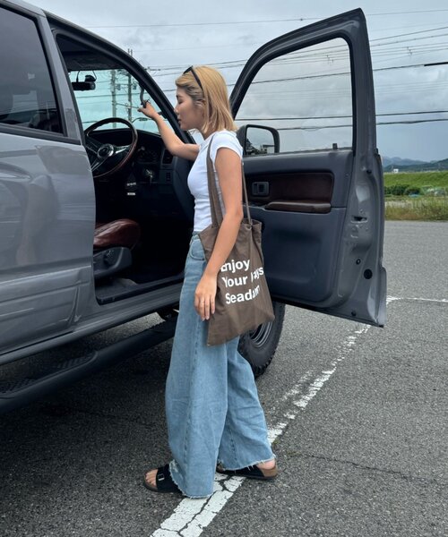 SEADAM(シーダム)の「【WEB限定】【SEADAM】メッセージプリントトートバッグ(トートバッグ・レディース・ピンク/グリーン/ライトグレー/オレンジ/イエロー/パープル/ブルー系その他/ブルー/ブラック/バーガンディー/レッド・ONE SIZE)」の16枚目の写真