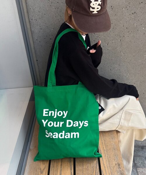 SEADAM(シーダム)の「【WEB限定】【SEADAM】メッセージプリントトートバッグ(トートバッグ・レディース・ピンク/グリーン/ライトグレー/オレンジ/イエロー/パープル/ブルー系その他/ブルー/ブラック/バーガンディー/レッド・ONE SIZE)」の18枚目の写真