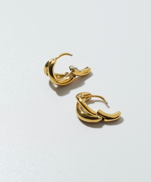 GOLDY(ゴールディ)の「【金属アレルギー軽減】ブランチング フープ ワンタッチ ステンレス ピアス(ピアス(両耳用)・レディース・ゴールド/シルバー・FREE)」の11枚目の写真
