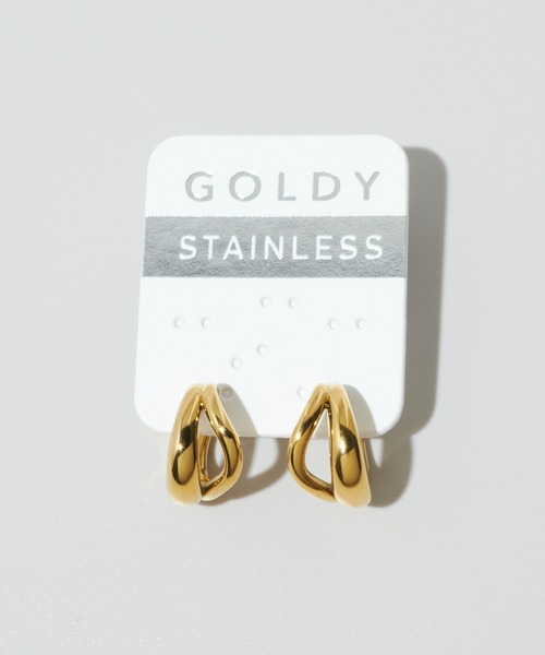GOLDY(ゴールディ)の「【金属アレルギー軽減】ブランチング フープ ワンタッチ ステンレス ピアス(ピアス(両耳用)・レディース・ゴールド/シルバー・FREE)」の12枚目の写真