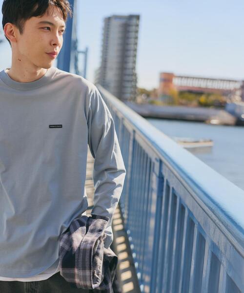THE SHOP TK （ザ ショップ ティーケー ）の「【スタイルを選ばず着られる】ワンポイント 長袖Tシャツ 洗濯機OK/UVカット/毛玉になりにくい（Tシャツ/カットソー・メンズ・ライトグリーン/ホワイト系5/ブラック/ブルーグリーン/オフホワイト・04/02/03）」の6枚目の写真